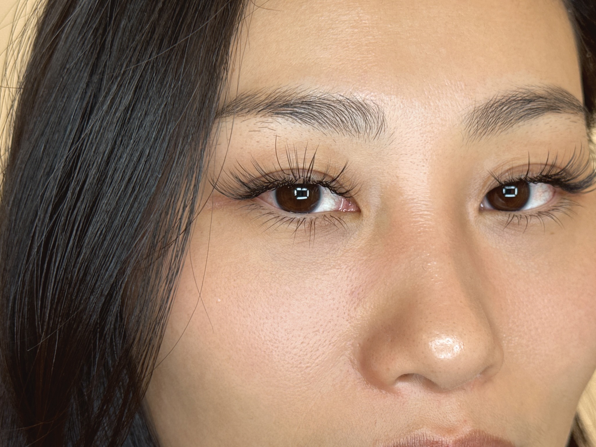 Close-up of a natural Twinkle Lash Studio result